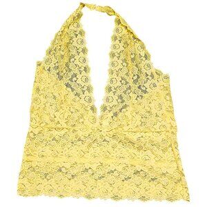 Fredericks Of Hollywood Yellow Lace Halter Top 2X